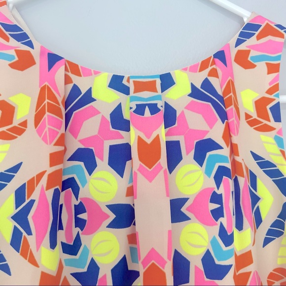 Mara Hoffman Aloha Stone Neon Multicolor Shift Sleeveless Mini Dress - Picture 4 of 8